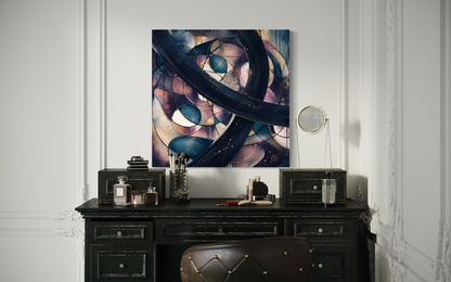 Cosmic Unfolding — Original 24x24 Abstract Mixed Media & Oil Painting
