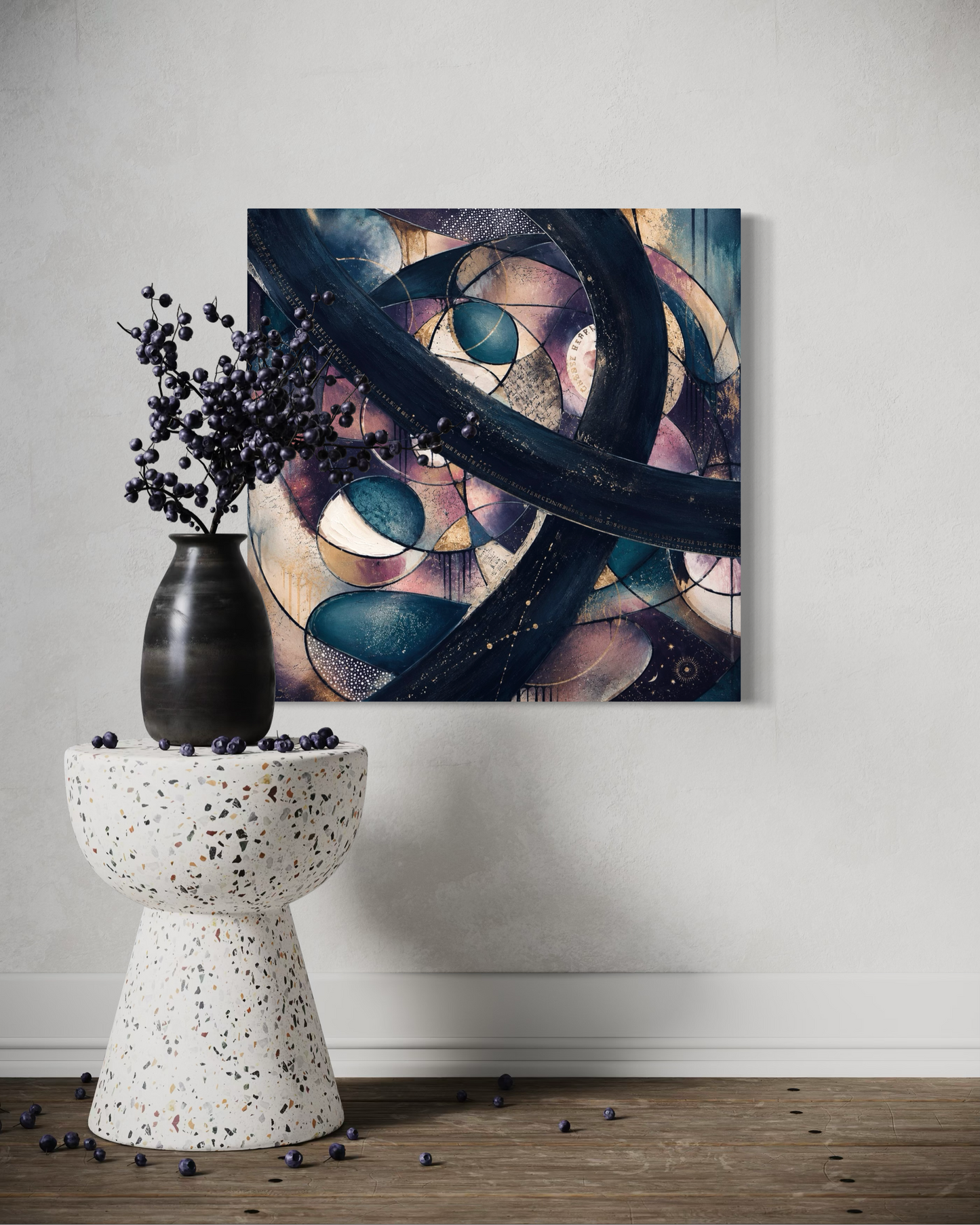 Cosmic Unfolding — Original 24x24 Abstract Mixed Media & Oil Painting