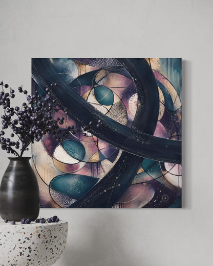 Cosmic Unfolding — Original 24x24 Abstract Mixed Media & Oil Painting