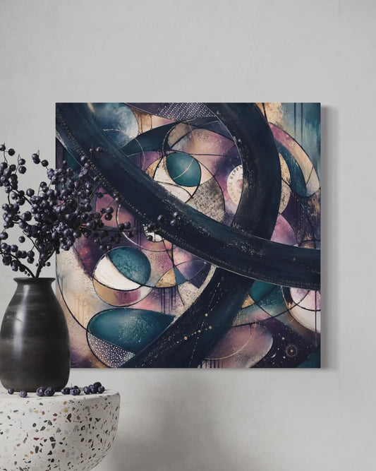 Cosmic Unfolding — Original 24x24 Abstract Mixed Media & Oil Painting
