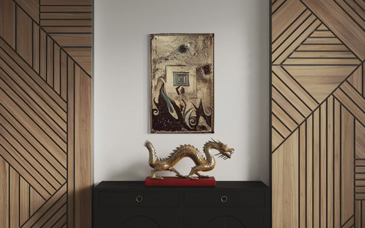 The Sacred Feminine — Original 28.5x18.5 Gold Leaf & Resin Mixed Media Painting | Framed