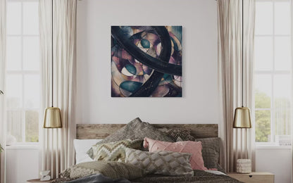 Cosmic Unfolding — Original 24x24 Abstract Mixed Media & Oil Painting