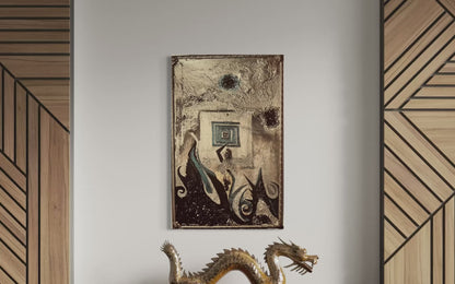 The Sacred Feminine — Original 28.5x18.5 Gold Leaf & Resin Mixed Media Painting | Framed
